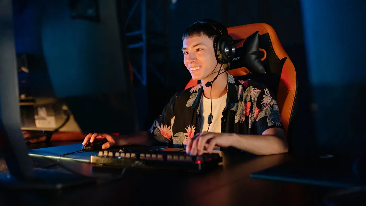 Streamer-skrivbord med stream deck